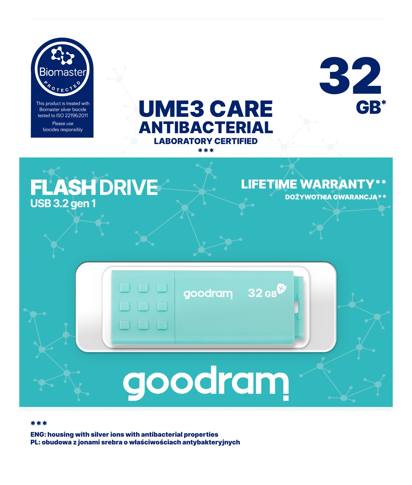 Memorija USB GoodDrive UME CARE 3.2 gen1 32gb plavi RETAIL