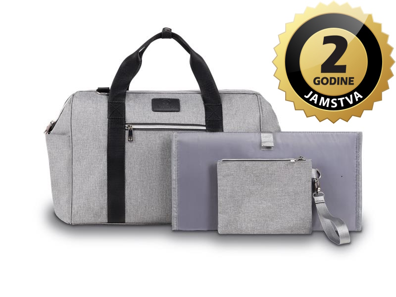 Lionelo torba za mamu, termo, p. za previjanje, torbica za kozmetiku, siva IDA