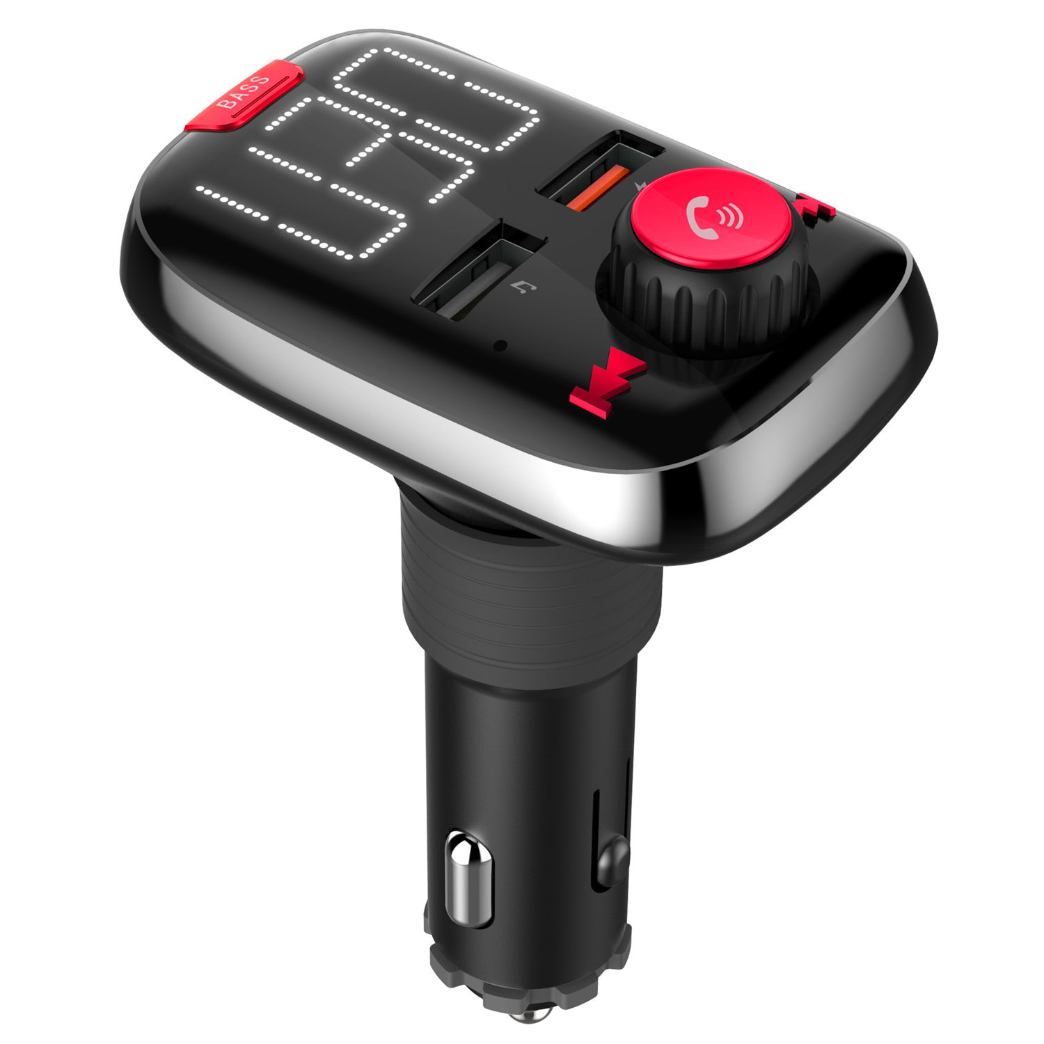 AKAI FM transmiter, 2xUSB punja, BT, HandsFree, microSD, 12-24V, crni FMT-74BT