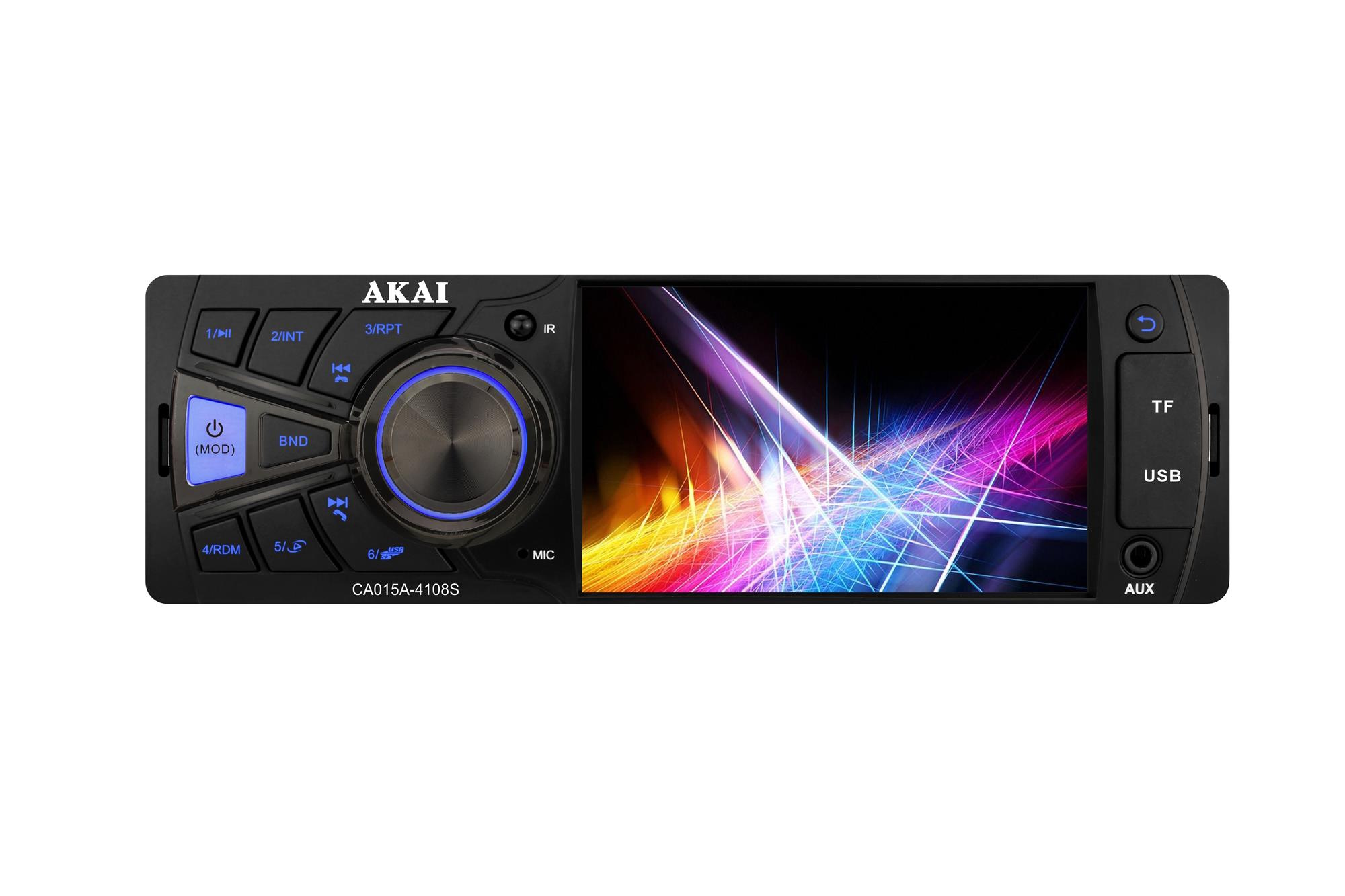 AKAI auto radio, FM, AM, 4" TFT, BT, HandsFree, SD, USB, 4x25W, ISO CA015A-4108S