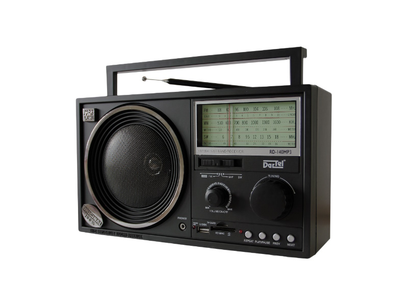 Dartel radio FM, MW, SW, analogni, AC ili klasine baterije, crni RD-140MP3