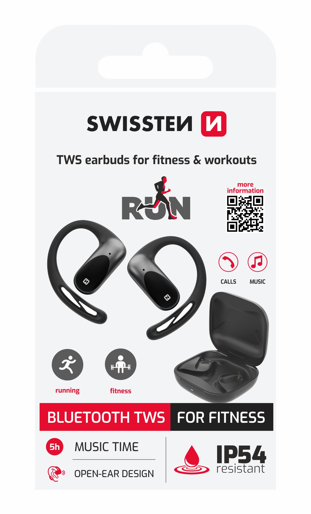 SWISSTEN slu�alice Bluetooth, RUN Open, ANC, IP54 Tr�anje i fitness, crne