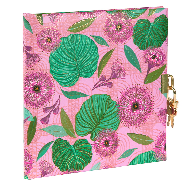 GOLDBUCH Dnevnik 17x17 cm, 96 stranica Tropical Leaves pink